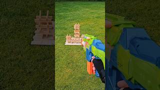 NERF Elite 2.0 Double Punch Blaster vs. Woodstick Tower #werbung #hasbro #ad #shorts