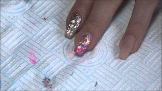 Spring Time Glitter Encapsulation Acrylic Nails