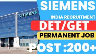 GET/DET Vacancies In Siemens India | Diploma/B.tech | MNC Job | Trainee Job | Latest Engineering Job