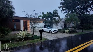 Peaceful | Rain Walk in Florida Quiet Neighborhood | Rain Sounds for Sleep, Study, Relaxation