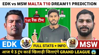 EDK vs MSW Dream11 Prediction | EDK vs MSW Dream11 Team | EDK vs MSW Dream11 Prediction Today Match