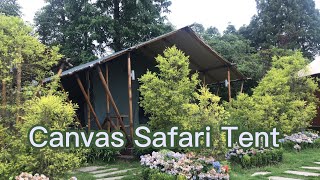 28 sqm Canvas Safari Tent, easy to build and maintain