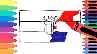 How to Draw Croatia Flag - Drawing the Croatian Flag - Coloring Pages for kids | Tanimated Toys