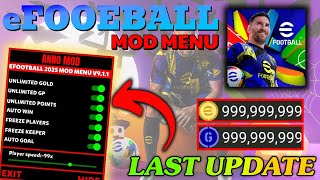 eFootball PES 2025 MOD Menu  New Update Unlimited Coins & GP Unlocked