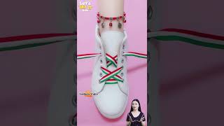 Tie shoelaces crisscross new design? Sneaker lacing tie tips #shorts #shoeslacestyles #viral