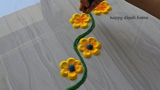 3 Border rangoli designs | easy simple rangoli designs | Diwali Border designs #rangoli #video