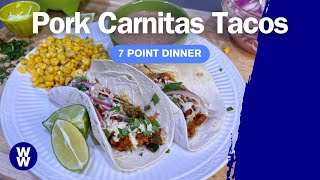 7 point Weight Watchers Dinner Idea: Pork Carnitas Tacos