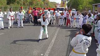 school girls & boys parsuram Yatra performance by my tae kwon do team Mayur parmar.