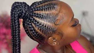 HOW TO make neat Stitch braids on Natural HAIR.