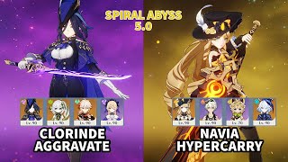 C0 Clorinde Aggravate and C0 Navia Hypercarry | Genshin Impact Spiral Abyss 5.0