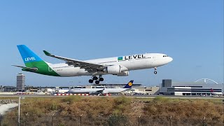 LEVEL Airbus A330-202 landing at Los Angeles International Airport