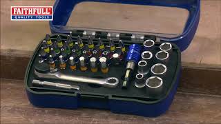 Faithfull Screwdriver Bit And Socket 42pc Set FAISBSET42