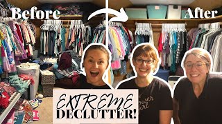 EXTREME BEDROOM DECLUTTER! Massive Closet Declutter of Family Bedroom in 3 hours!!! Closet Clean Out