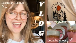 VLOG | supporting local businesses, tiktok hair clip hacks & struggling to learn German