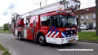 Veel brandweer, politie en ambulances met spoed naar meldingen in Almere!