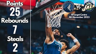 Karl-Anthony Towns | Full Game Performance | Wolves v Jazz | 4th November 2023