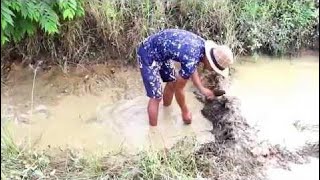 Net Fishing at pailin Province - Khmer Cast Net Fishing -Cambodia Traditional Fishing ( Part 107)