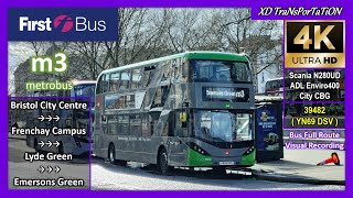 [First West of England] metrobus - m3 ~ Bristol City Centre ➝ Emersons Green【4K UW】