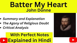 Batter My Heart by John Donne Summary in Hindi | Thinking Literature | UGC-NET English