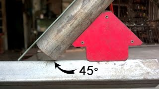 Tricks for cutting pipes at 45 degree angles