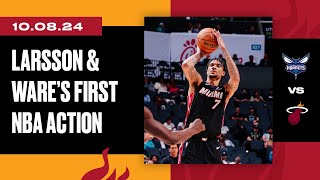 Pelle Larsson 10 PTS, Kel'el Ware 13 PTS 4 BLK | Miami HEAT vs. Charlotte Hornets | October 8, 2024