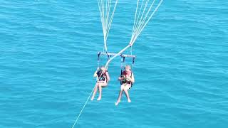 Parasailing drone footage from Aris Water Sports