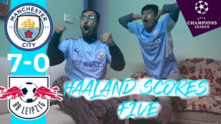 HAALAND SCORES FIVE | CITY 7-0 RB LEIPZIG REACTION | CHAMPIONS LEAGUE REACTION | CITY FANS REACTION