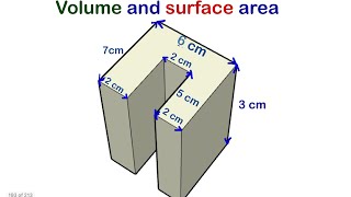 Volume and surface area of U solid shape