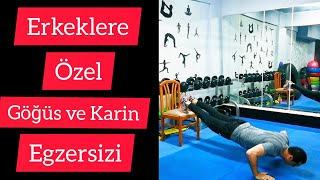 EV'DE ERKEKLERE ÖZEL GÖĞÜS VE KARIN EGZERSİZLERİ.7dakika Ev'de sandalye kullanarak göğüs gelistirin