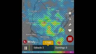 Probable desarrollo por hora de la inestabilidad del sábado 2/11, según estimaciones de Windy