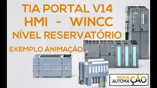 Exemplo Aplicação Animada de Nível de Reservatório HMI IHM Wincc Siemens TIA Portal