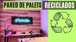 ♻️PARED de PALETS RECICLADOS, con rastel de listones by Recicleitor