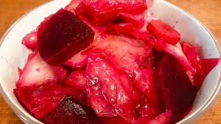 маринованная капуста со свеклой   pickled cabbage with beets