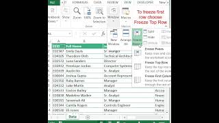 Tips & Tricks for Freeze Rows and Columns in Excel #shorts #excel #tips #tricks #rows #freeze