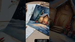 Create a STUNNING Christmas  PAINTING! #christmasdecoration