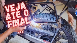 Tive que soldar meu suporte traseiro da Chapam. #motovlog