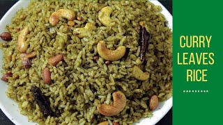 Curry Leaves Rice | Karivepaku Rice|Karuveppilai Sadam |Karibevu Chitranna|Quick&Healthy Rice Recipe