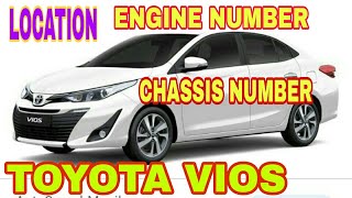 TOYOTA VIOS 2017, ENGINE NUMBER / CHASSIS NUMBER LOCATION. #Toyota #vios #engine #chassis #location