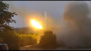 Ukrainian Uragan battery firing upon Russian troops