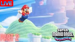 Super Mario Bros Wonder 100% playthrough Part 2 World 2 Fluff-Puff Peaks