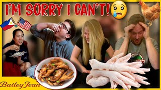 American In-Laws Trying Chicken Feet and Gizzard! **Scared Reaction** - International Couple!