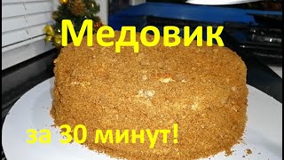 Приготовила за 30 минут! Медовик без раскатки коржей, супер вкусный тортик!