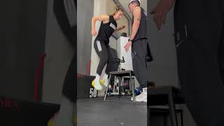 Split landing box jump