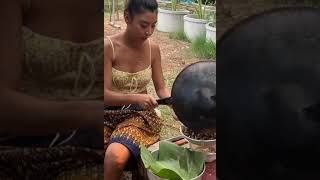 Cute Girls Cooking Chicken For Food