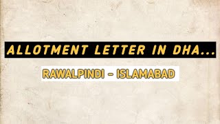 Allotment Letter | Transferable File | DHA VALLEY