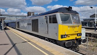 DC Rail Freight 60046 " William Wilberforce " departing Peterborough