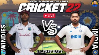 🔴LIVE : West Indies vs India - 1st Test Day 1 Session 3 - Cricket 22 - blackops rebornyt