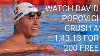 How Fast is David Popovici at 200 Free?