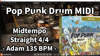 Toontrack Pop Punk Drum Midi Groove (Midtempo Straight 4/4 - Adam)