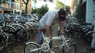 Demostration of 16" Japan Used Folding Bicycle (Brand: P-CICLO)